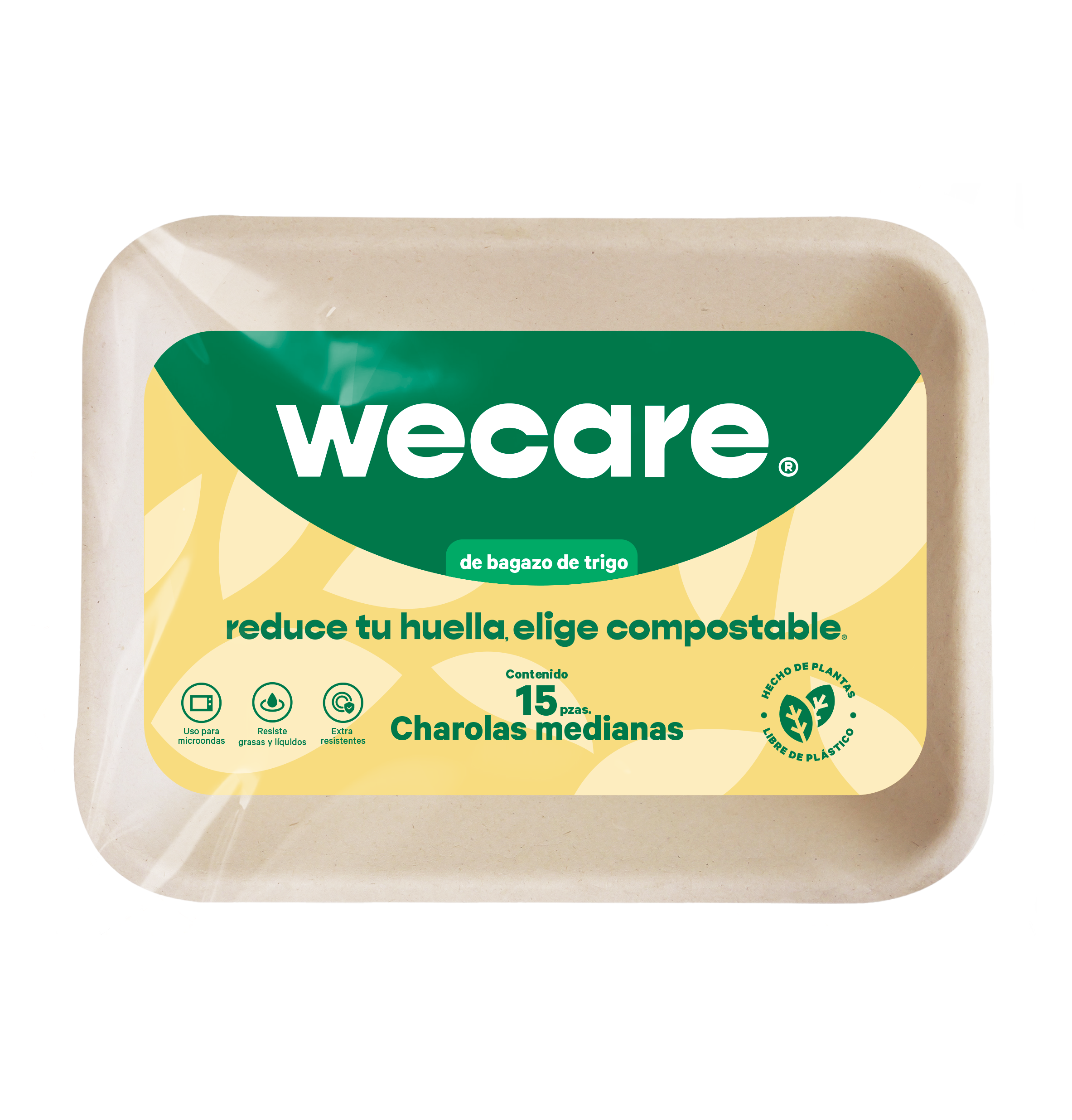 Biodegradable and Compostable Small Tray 15x15 cm