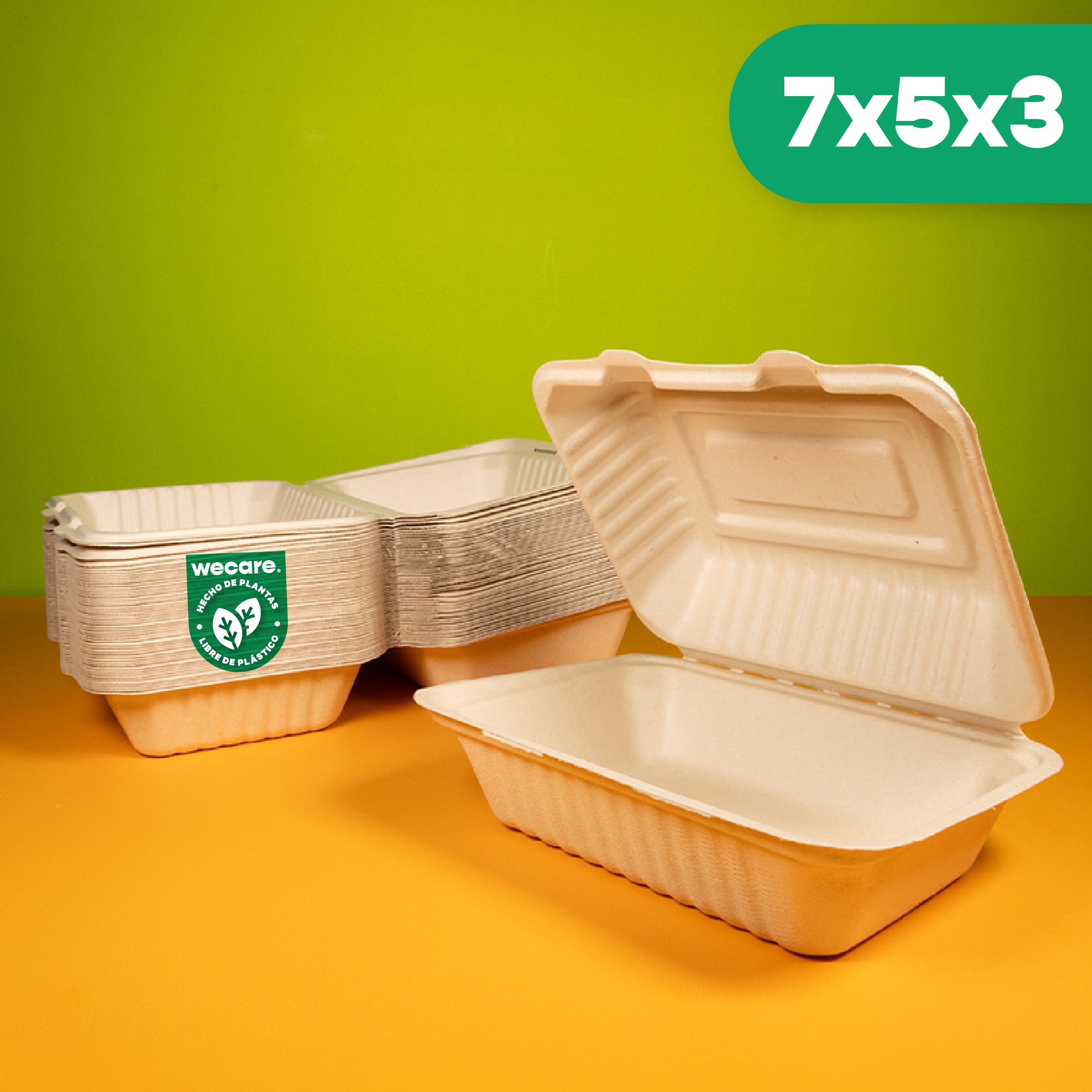 Disposable and Biodegradable Container 7x5x3" - We Care