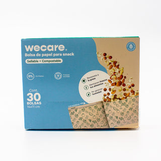 Bolsas Papel Snacks | Con Cierre Adhesivo | Papel Kraft | 900 pz | Compostable y biodegradable