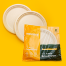 9" Disposable and Biodegradable Plate with 3 Div. - We Care