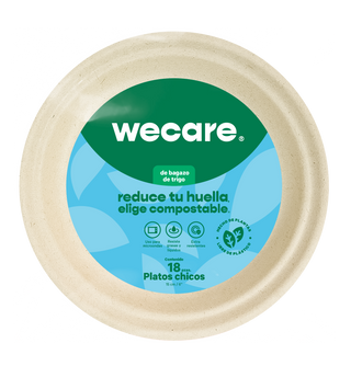 9" Disposable and Biodegradable Plate with 3 Div. - We Care