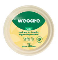 9" Disposable and Biodegradable Plate with 3 Div. - We Care