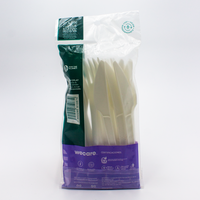 Set de cubiertos 6" Retail | Cuchara - Tenedor - Cuchillo | Ácido Poliláctico Cristalizado CPLA | Compostable y biodegradable