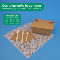 Caja Papel Delivery | Papel PLA | chica 26 oz | Compostable y biodegradable
