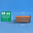 Caja Papel Delivery | Papel PLA | chica 26 oz | Compostable y biodegradable