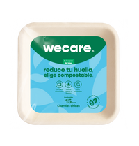 Charola Chica Retail | Bagazo Trigo |15x15 cm | Compostable y biodegradable