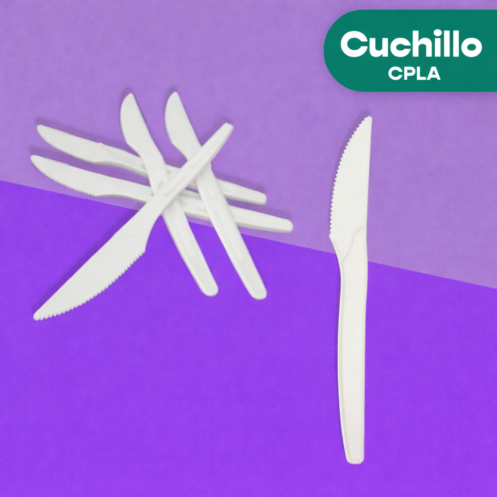 Cuchillo | Ácido Poliláctico Cristalizado CPLA | Compostable y biodegradable