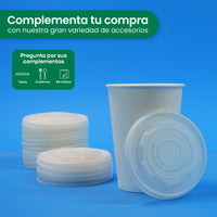 Contenedor Vaso Térmico | Papel - Ácido  Poliláctico PLA | 12 oz / 355 ml | Compostable y biodegradable
