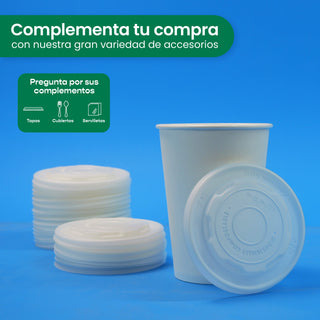 Contenedor Vaso Térmico | Papel - Ácido  Poliláctico PLA | 32 oz / 946 ml | Compostable y biodegradable