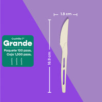 Cuchillo | Ácido Poliláctico Cristalizado CPLA | Compostable y biodegradable