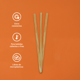 Agitador de Madera | Madera | 14 cm | Compostable y biodegradable
