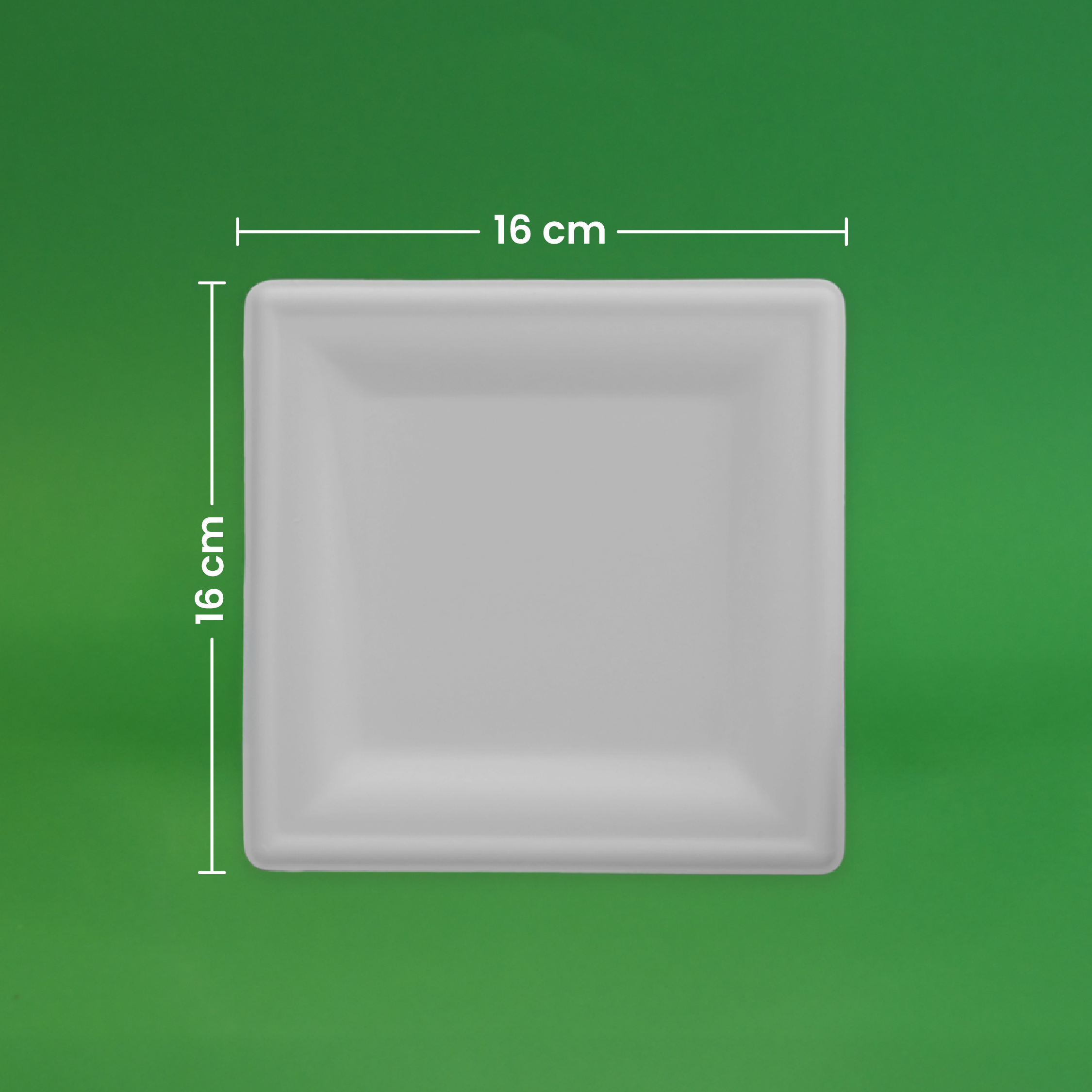 6" Biodegradable Disposable Square Plate - We Care