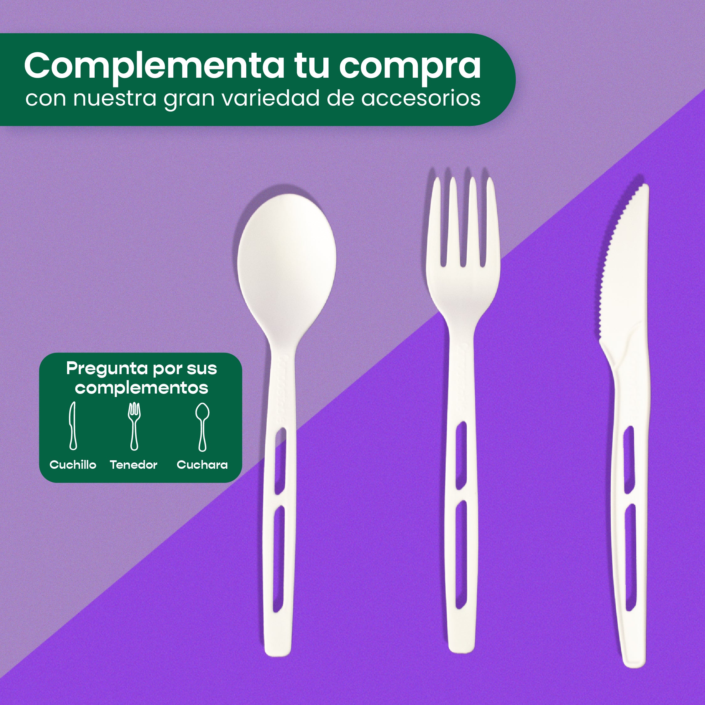 Cuchillo | Ácido Poliláctico Cristalizado CPLA | Compostable y biodegradable