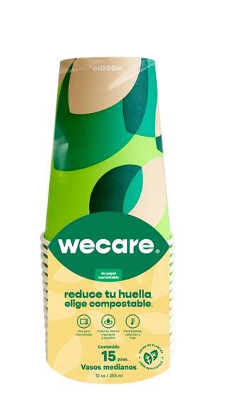 12 oz Disposable and Biodegradable Thermal Cup - We Care