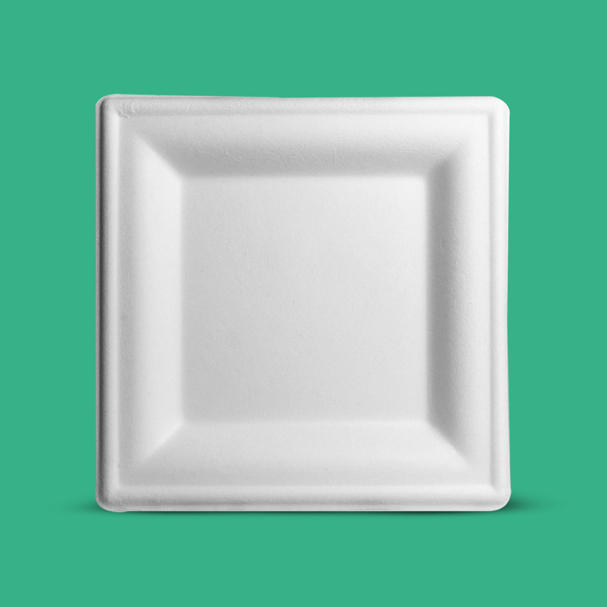 Plato Cuadrado | Bagazo de caña | 8" / 20.3 cm | Compostable y biodegradable