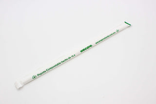 Popote Estuchado Blanco | PLA + PAPEL | 21 cm x 0.6 | Compostable y biodegradable