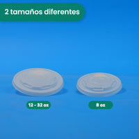 Tapa Contenedor Térmico | Ácido  Poliláctico Cristalizado CPLA | 8 oz | Compostable y biodegradable
