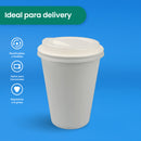 Tapa Cafetera Vaso Papel | Ácido  Poliláctico Cristalizado CPLA | 8 Oz | Compostable y biodegradable