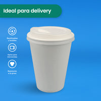 Tapa Cafetera Vaso Papel | Ácido  Poliláctico Cristalizado CPLA | 8 Oz | Compostable y biodegradable