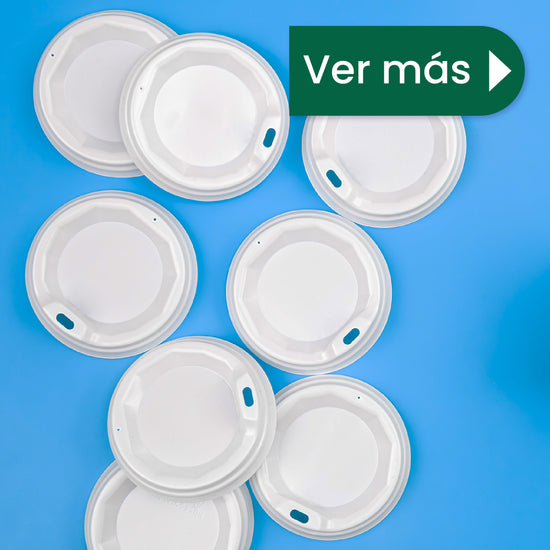 Tapa Cafetera Vaso Papel | Ácido  Poliláctico Cristalizado CPLA | 8 Oz | Compostable y biodegradable