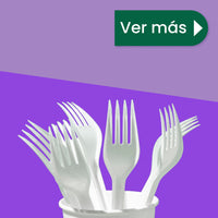 Tenedor Chico 5" Retail | Ácido Poliláctico Cristalizado CPLA | Compostable y biodegradable