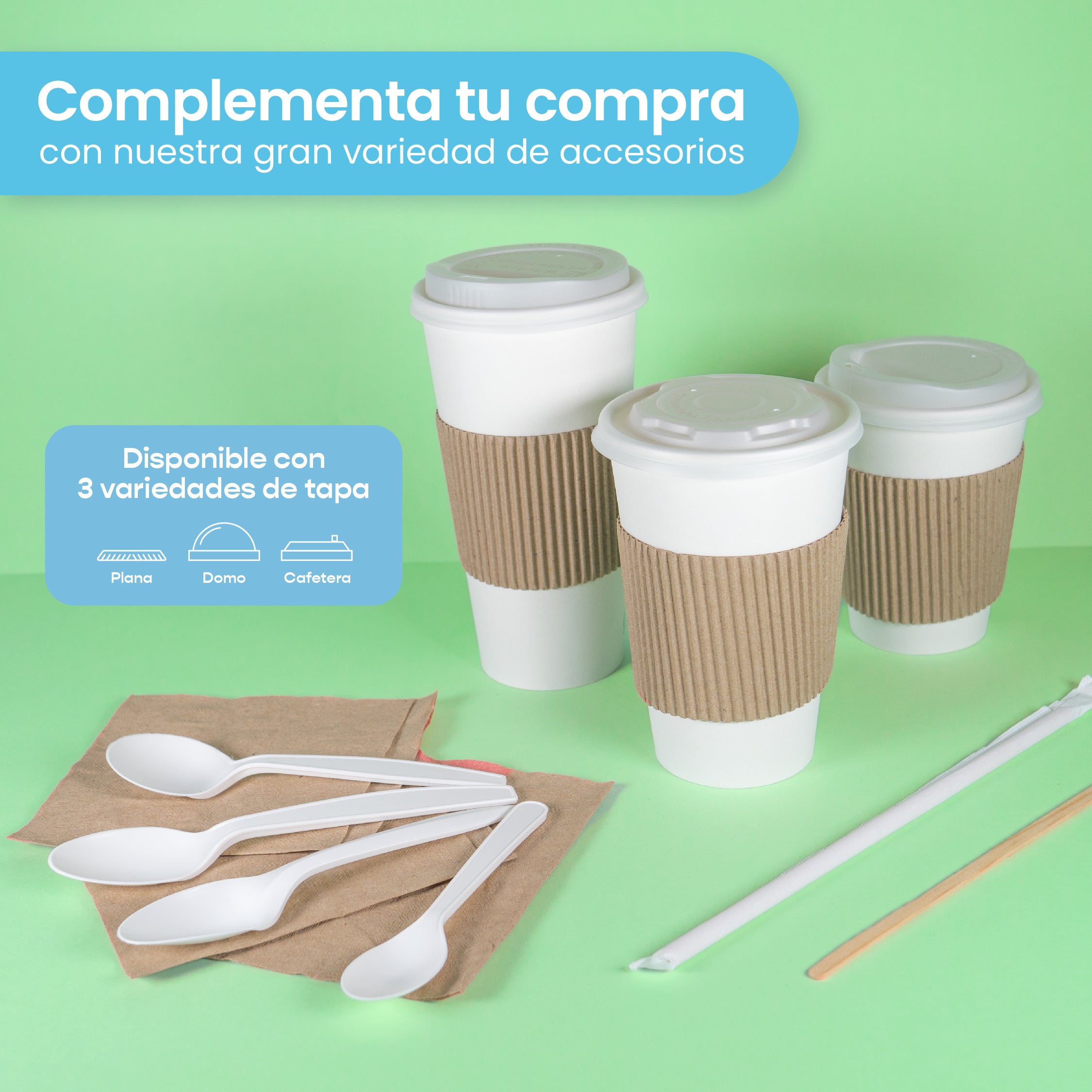 Cafetera Vaso Biodegradable Con Tapa Vasos Compostables