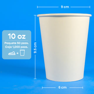 Vaso Térmico | Papel - Ácido  Poliláctico PLA | 10 oz -295 ml | Compostable y biodegradable