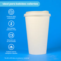 16 oz Disposable and Biodegradable Thermal Cup - We Care