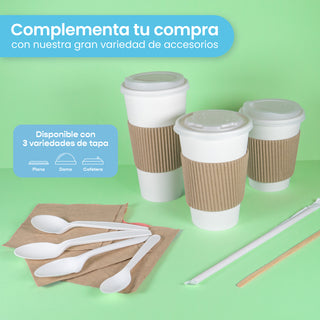 Vaso Termico Con Diseño Cafetero | Papel - Ácido  Poliláctico PLA | 16 oz / 473 ml | Compostable