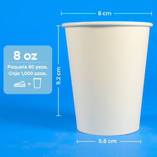 Vaso Térmico | Papel - Ácido  Poliláctico PLA | 8 oz / 237 ml | Compostable y biodegradable