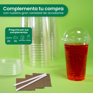 Vaso Transparente | Ácido  Poliláctico PLA  | 12 oz / 355 ml | Compostable y biodegradable