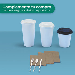 Vaso Térmico Con Diseño Cafetero | Papel - Ácido  Poliláctico PLA | 16 oz / 473 ml | Compostable y biodegradable