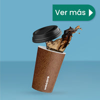 Vaso Térmico Con Diseño Cafetero | Papel - Ácido  Poliláctico PLA | 12 oz / 355 ml | Compostable y biodegradable