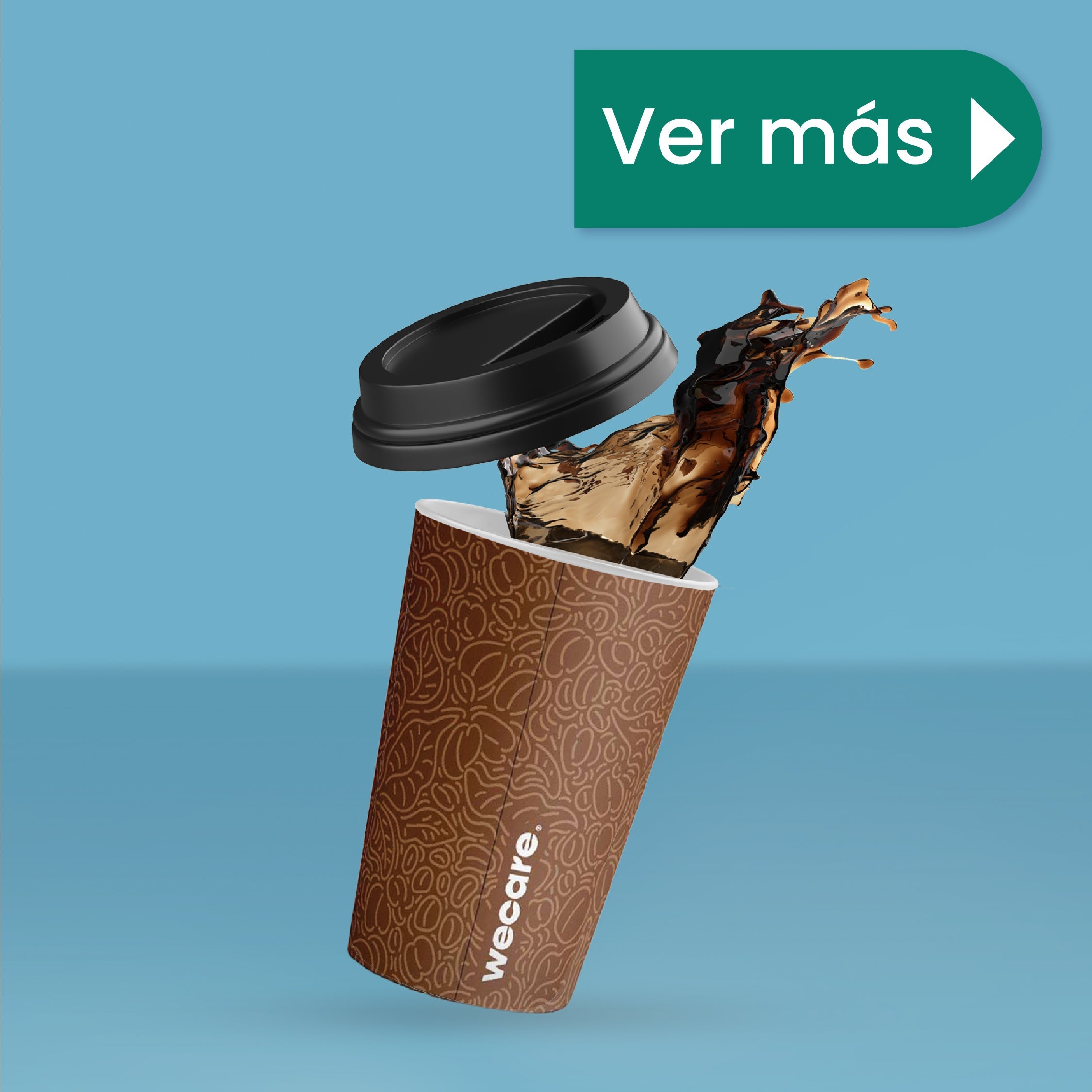 Vaso Térmico Con Diseño Cafetero | Papel - Ácido  Poliláctico PLA | 12 oz / 355 ml | Compostable y biodegradable