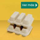 Disposable and Biodegradable Food Container 8x8x3 w/3 Dividers - We Care