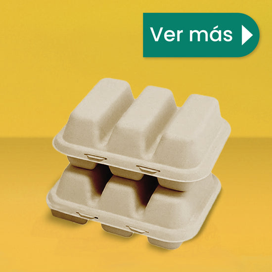 Contenedor 3 Div Taquero | Bagazo Trigo | Compostable y biodegradable