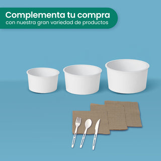 Contenedor Vaso Nieve Doble Pared | Papel - Ácido  Poliláctico PLA | 3.5 oz / 103.5 ml | Compostable y biodegradable