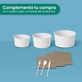Contenedor Vaso Nieve Doble Pared | Papel - Ácido  Poliláctico PLA | 5 oz / 147 ml | Compostable y biodegradable