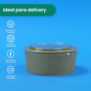 Ensaladera Papel | Papel Kraft | 16 oz | Compostable y biodegradable