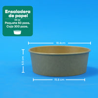 Kraft Paper Salad Bowl 44 oz - we care