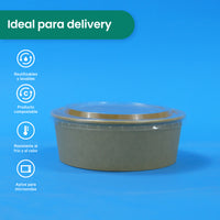 Kraft Paper Salad Bowl 44 oz - we care