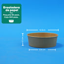 Ensaladera Papel | Papel Kraft | 16 oz | Compostable y biodegradable