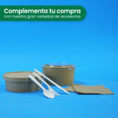 Ensaladera Papel | Papel Kraft | 16 oz | Compostable y biodegradable