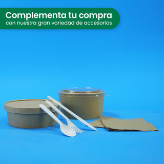 Ensaladera Papel | Papel Kraft | 25 oz | Compostable y biodegradable