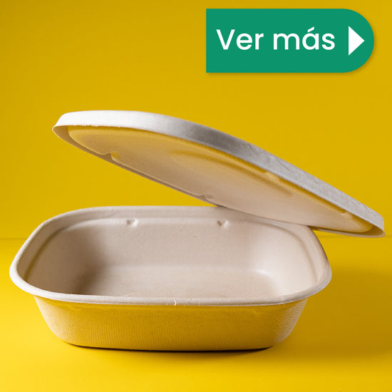 Tapa Trigo Lunch Box  | Bagazo trigo | 29 - 44 oz | Compostable y biodegradable