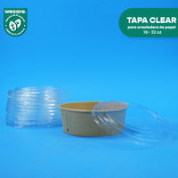 Clear Kraft Paper Salad Bowl Lids 16 to 32 oz