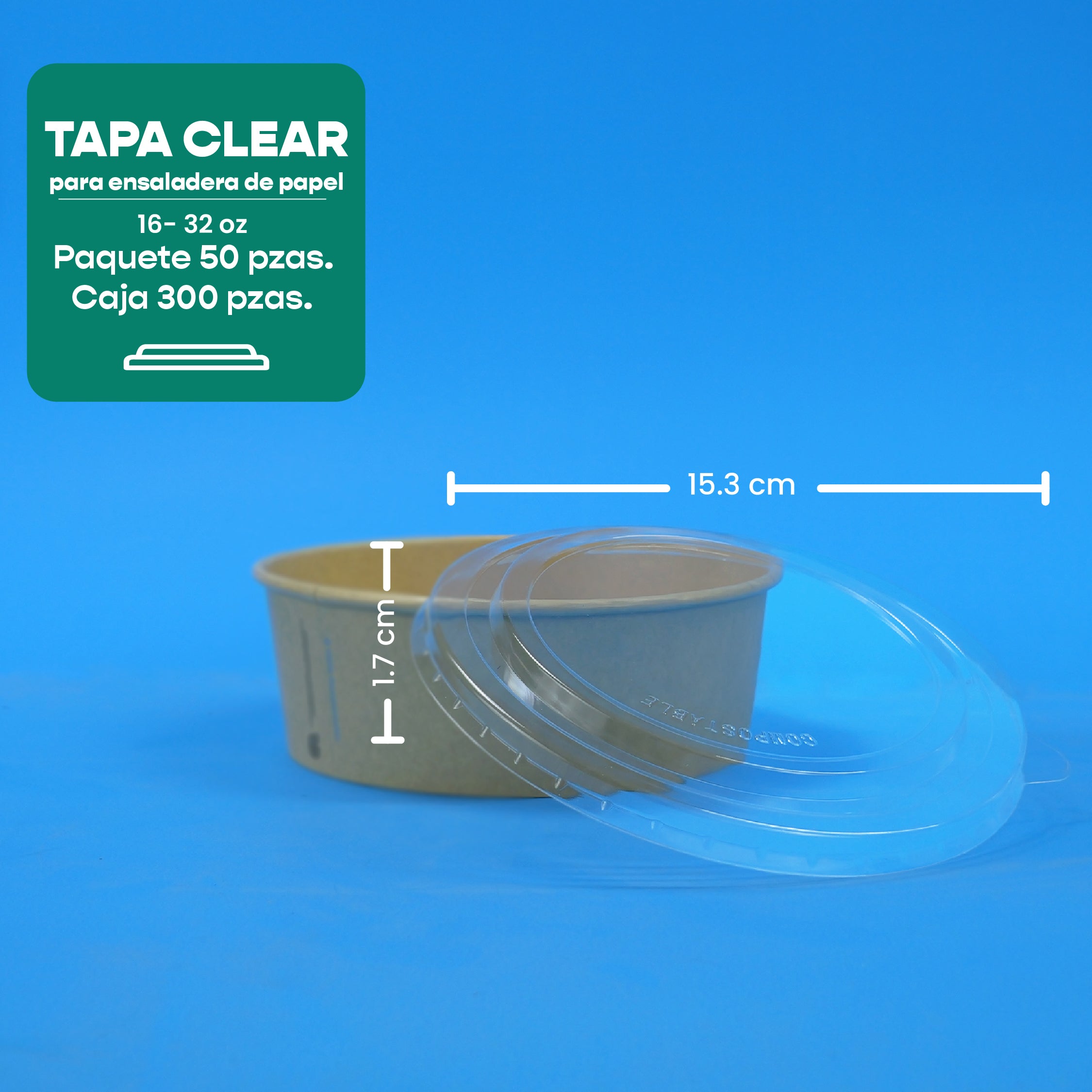 Clear Kraft Paper Salad Bowl Lids 16 to 32 oz