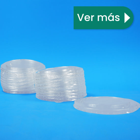 Tapa Clear Ensaladera | Ácido  Poliláctico PLA | 44 oz | Compostable y biodegradable