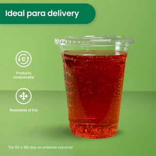 Vaso Transparente | Ácido  Poliláctico PLA | 16 oz / 473 ml | Compostable y biodegradable