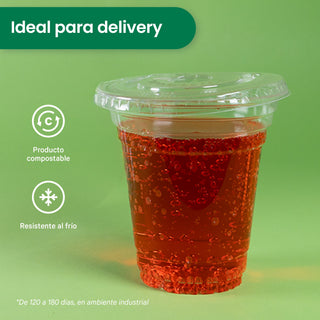 Vaso Transparente | Ácido  Poliláctico PLA  | 12 oz / 355 ml | Compostable y biodegradable
